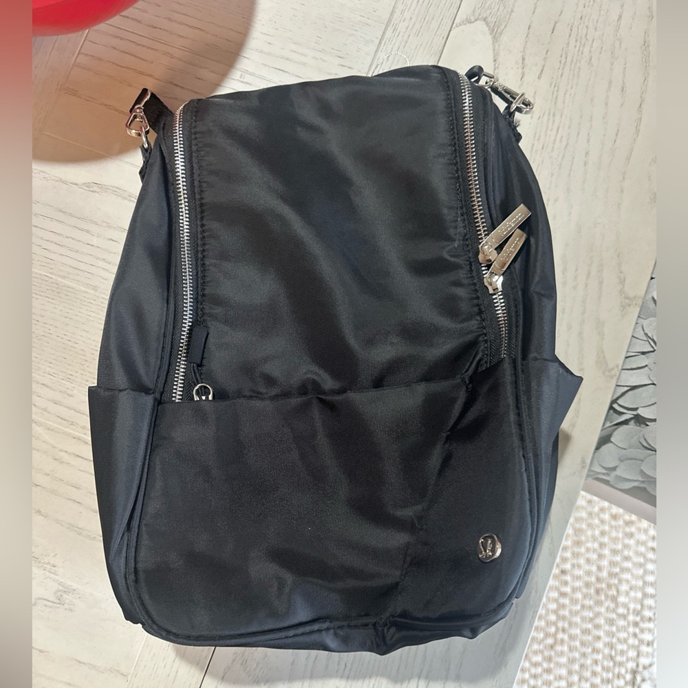 lululemon athletica Black Backpack with Silver Accents